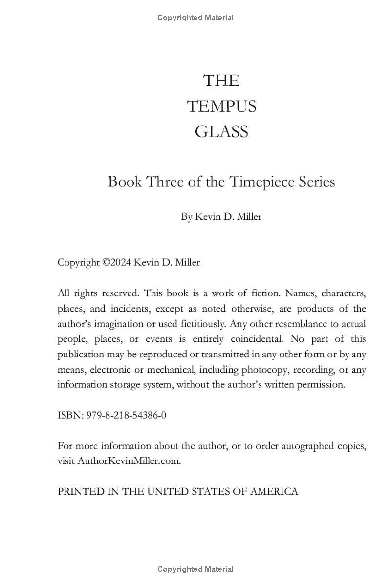 The Tempus Glass: Book Three of the Timepiece Series